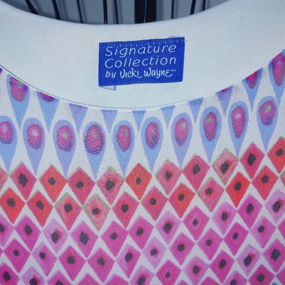 Vicky Lane Tank Top Sleeveless Pretty Striped Print Chiffon - Picture 5 of 9